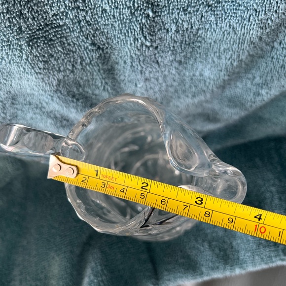 VINTAGE PERFECT CUT GLASS/ ETCHED CLEAR GLASS PITCHER - Picture 10 of 11